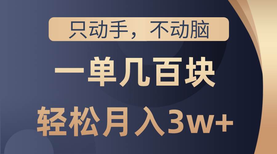 只动手不动脑，一单几百块，轻松月入3w+，看完就能直接操作，详细教程-多米网络