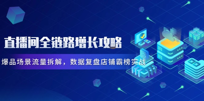 直播间全链路增长攻略，爆品场景流量拆解，数据复盘店铺霸榜实战-多米网络