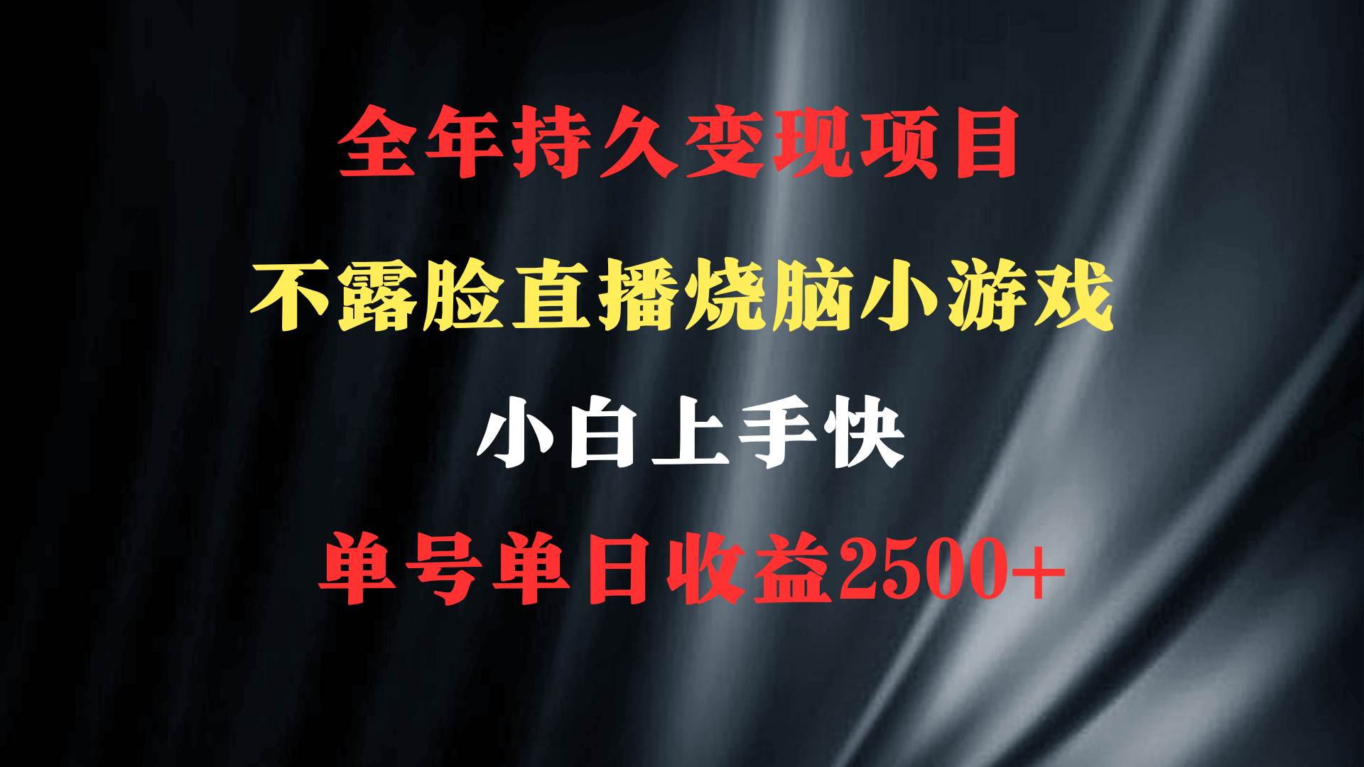 2024年 最优项目，烧脑小游戏不露脸直播 小白上手快 无门槛 一天收益2500+-多米网络