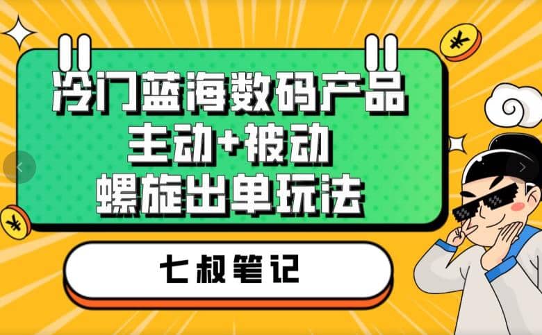 七叔冷门蓝海数码产品，主动+被动螺旋出单玩法，每天百分百出单-多米网络