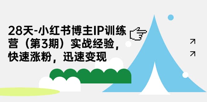 28天-小红书博主IP训练营（第3期）实战经验，快速涨粉，迅速变现-多米网络