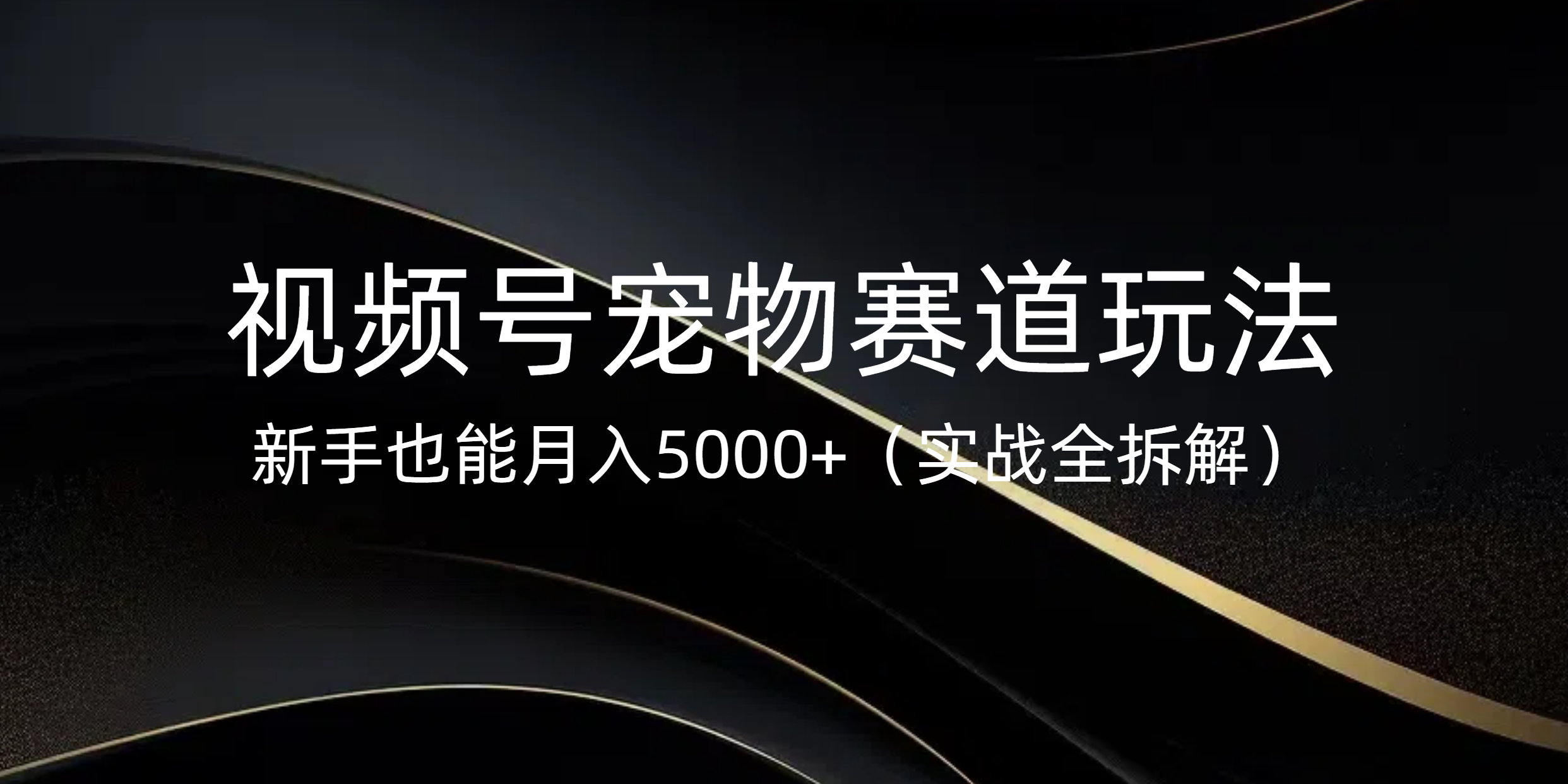 视频号宠物赛道玩法，新手也能月入5000+（实战全拆解）-多米网络