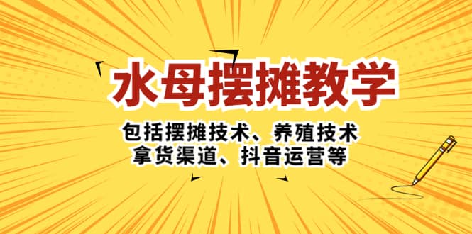 水母·摆摊教学，包括摆摊技术、养殖技术、拿货渠道、抖音运营等-多米网络