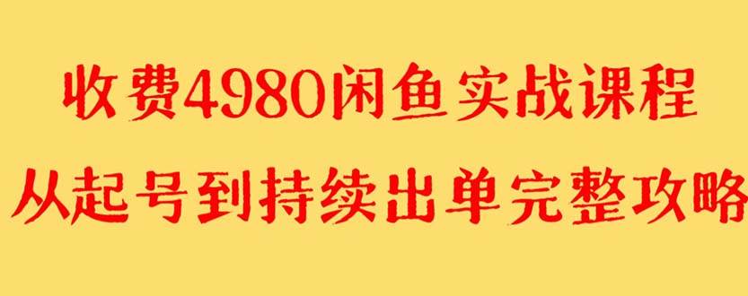外面收费4980闲鱼无货源实战教程 单号4000+-多米网络