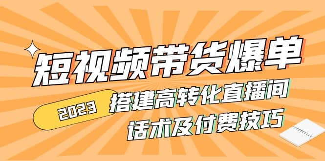 2023短视频带货爆单 搭建高转化直播间 话术及付费技巧(无水印)-多米网络