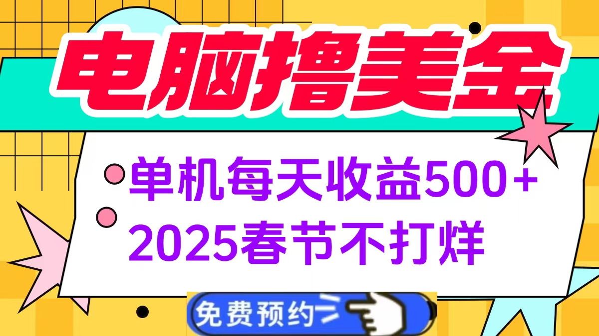 电脑撸美金单机每天收益500+，2025春节不打烊-多米网络