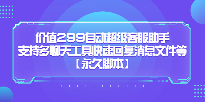 价值299自动超级客服助手，支持多聊天工具快速回复消息文件等-多米网络