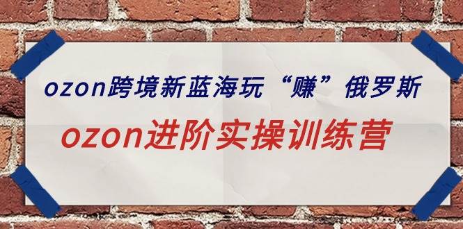 ozon跨境新蓝海玩“赚”俄罗斯，ozon进阶实操训练营-多米网络