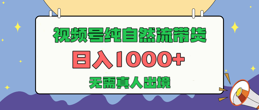 视频号纯自然流带货，日入1000+，无需真人出境，新手小白也可操作-多米网络
