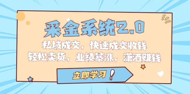 采金 系统2.0，私域成交，快速成交收钱，轻松卖货，业绩暴涨，潇洒赚钱-多米网络