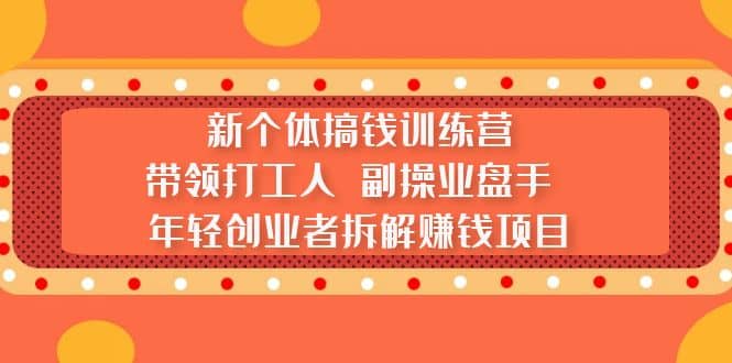 新个体搞钱训练营：带领打工人 副操业盘手 年轻创业者拆解赚钱项目-多米网络