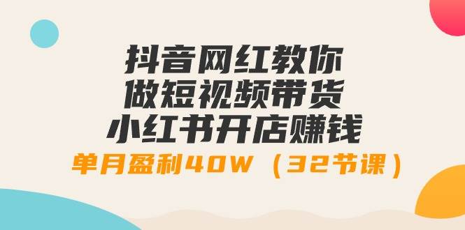 抖音网红教你做短视频带货+小红书开店赚钱，单月盈利40W（32节课）-多米网络