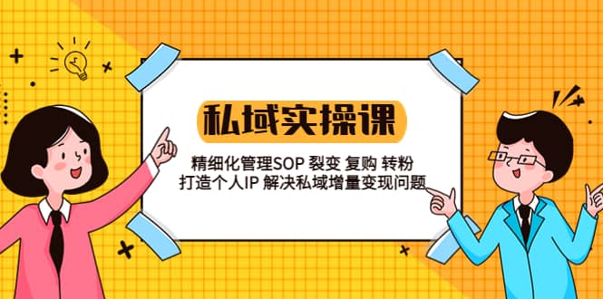 私域实战课程：精细化管理SOP 裂变 复购 转粉 打造个人IP 私域增量变现问题-多米网络
