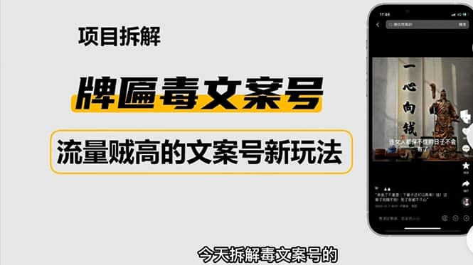 2023抖音快手毒文案新玩法，牌匾文案号，起号快易变现-多米网络