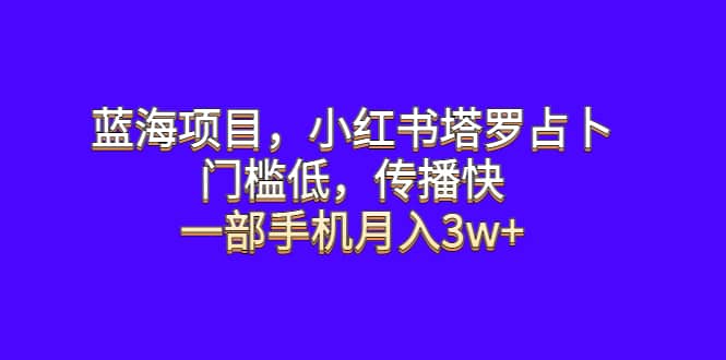 蓝海项目，小红书塔罗占卜，门槛低，传播快，一部手机月入3w+-多米网络