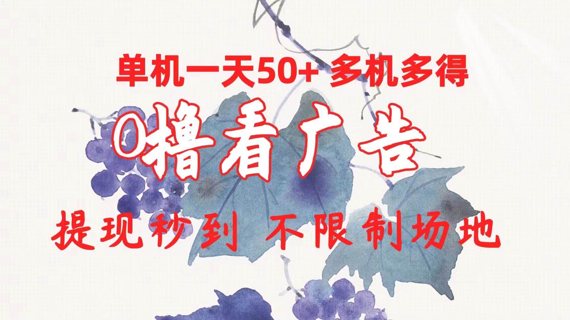 0撸看广告 单机一天50+多机多得 提现秒到 不限制场地操作-多米网络