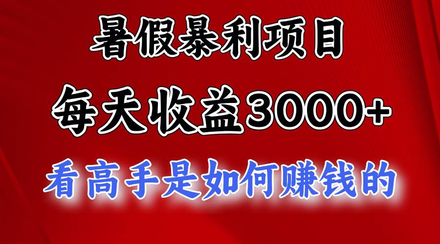 暑假暴利项目，每天收益3000+ 努努力能达到5000+，暑假大流量来了-多米网络