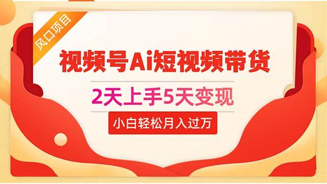 2天上手5天变现视频号Ai短视频带货0粉丝0基础小白轻松月入过万-多米网络