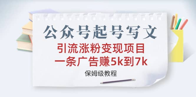公众号起号写文、引流涨粉变现项目，一条广告赚5k到7k，保姆级教程-多米网络