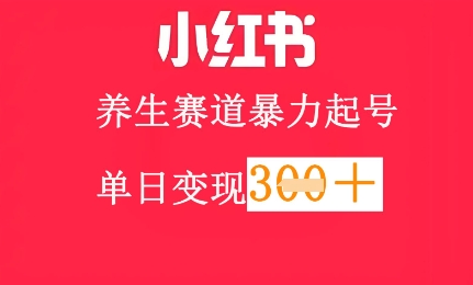 小红书养生赛道，暴力起号，轻松日入3张+-多米网络