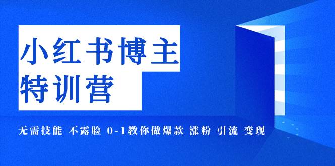 小红书博主爆款特训营-11期 无需技能 不露脸 0-1教你做爆款 涨粉 引流 变现-多米网络