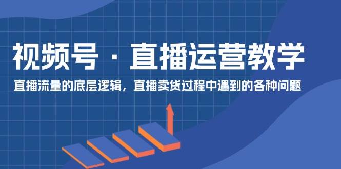 视频号 直播运营教学：直播流量的底层逻辑，直播卖货过程中遇到的各种问题-多米网络