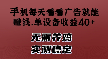 手机每天看看广告就能挣钱，单设备收益40+，无需养鸡，实测稳定【揭秘】-多米网络