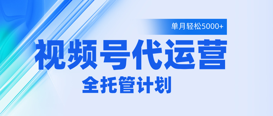 视频号代运营2.0，全程托管招募，单月轻松变现5000+-多米网络