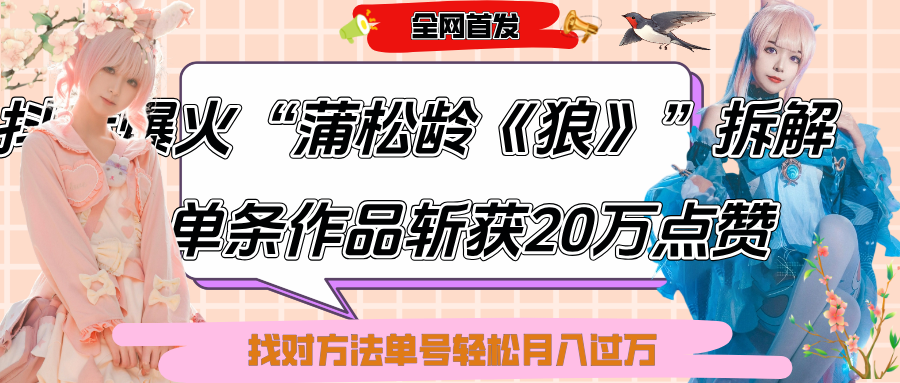 抖音爆火“蒲松龄《狼》”实战拆解，仅6条作品涨粉24W,单条作品收获20万点赞，找对方法轻松起号月入过万-多米网络