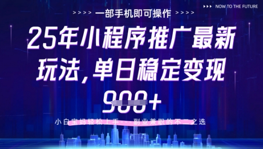25年小程序挂G推广掘金最新玩法，一部手机即可操作，保底日入9张+【揭秘】-多米网络