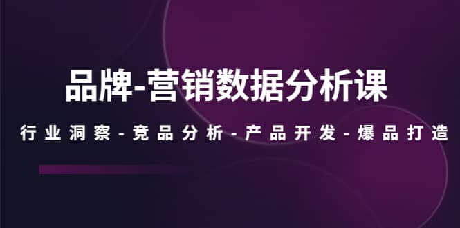 品牌-营销数据分析课，行业洞察-竞品分析-产品开发-爆品打造-多米网络