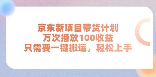 京东新项目带货计划，万次播放100收益，只需要一键搬运，轻松上手-多米网络