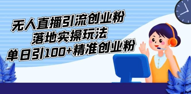 外面收费3980的无人直播引流创业粉落地实操玩法，单日引100+精准创业粉-多米网络