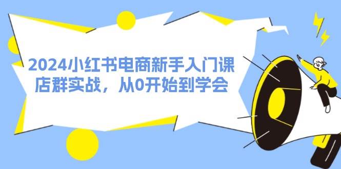 2024小红书电商新手入门课，店群实战，从0开始到学会（31节）-多米网络
