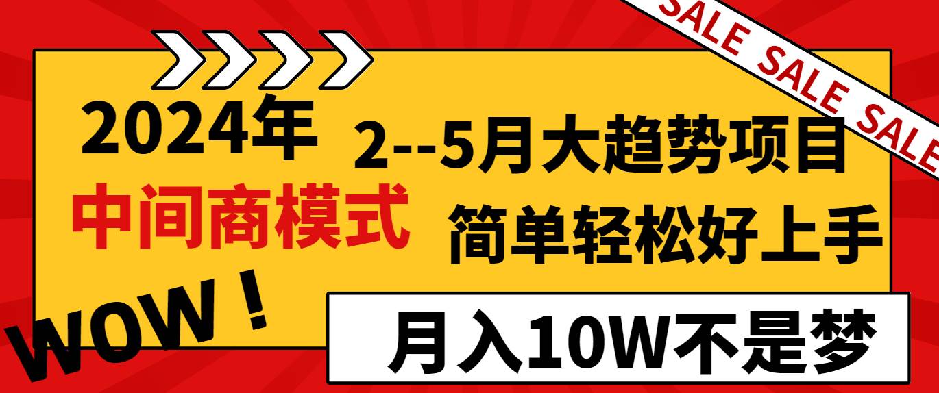 2024年2–5月大趋势项目，利用中间商模式，简单轻松好上手，轻松月入10W…-多米网络