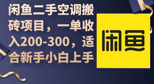 闲鱼二手空调搬砖项目，一单收入200-300，适合新手小白上手-多米网络