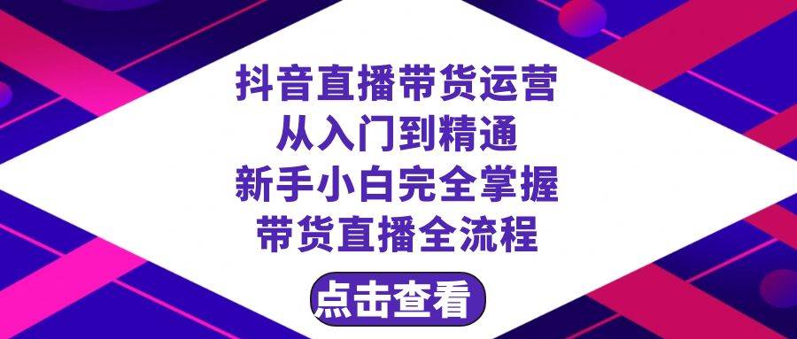 抖音直播带货 运营从入门到精通，新手完全掌握带货直播全流程（23节）-多米网络