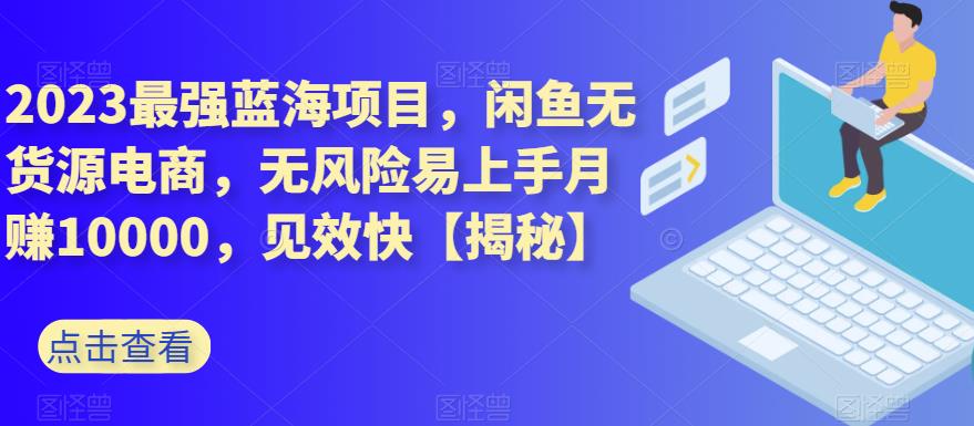 2023最强蓝海项目，闲鱼无货源电商，无风险易上手月赚10000，见效快【揭秘】-多米网络