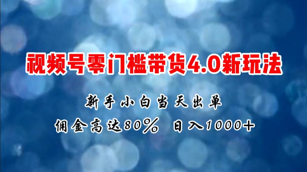 微信视频号零门槛带货4.0新玩法，新手小白当天见收益，日入1000+-多米网络