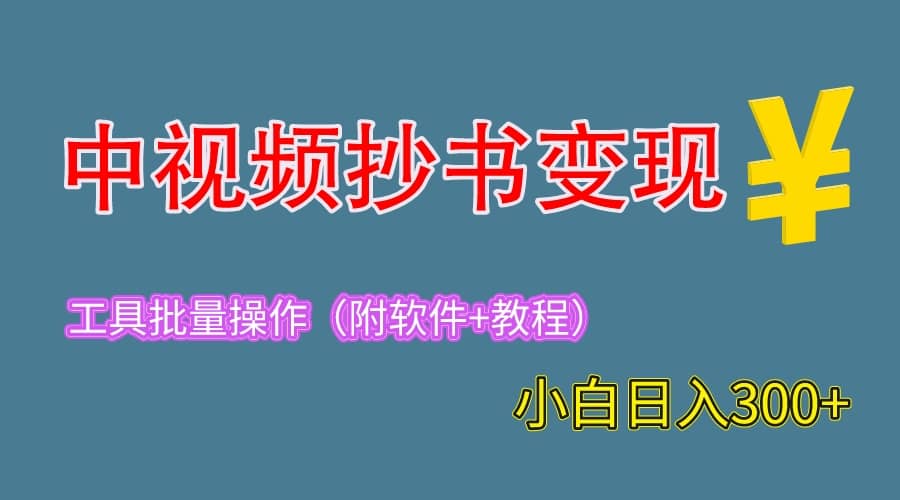 2023中视频抄书变现（附工具+教程），一天300+，特别适合新手操作的副业-多米网络