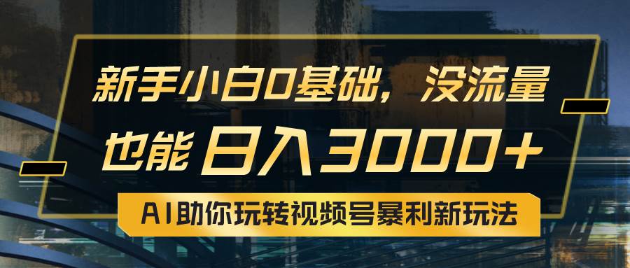 小白0基础，没流量也能日入3000+：AI助你玩转视频号暴利新玩法-多米网络