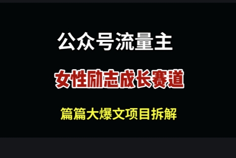 公众号女性励志赛道，万次阅读收益100+-多米网络