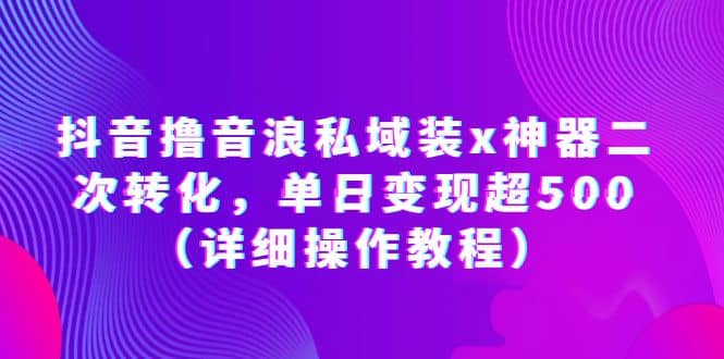抖音撸音浪私域装x神器二次转化，单日变现超500（详细操作教程）-多米网络