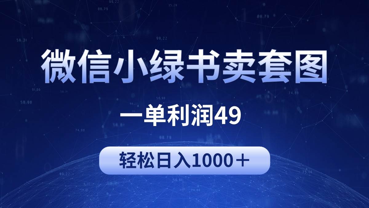 冷门微信小绿书卖美女套图，一单利润49，轻松日入1000＋-多米网络