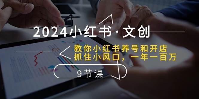 2024小红书·文创：教你小红书养号和开店、抓住小风口 一年一百万 (9节课)-多米网络
