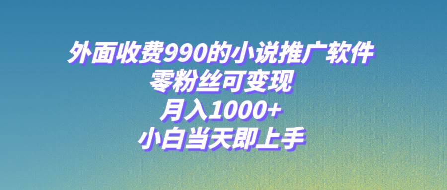 小说推广软件，零粉丝可变现，月入1000+，小白当天即上手【附189G素材】-多米网络