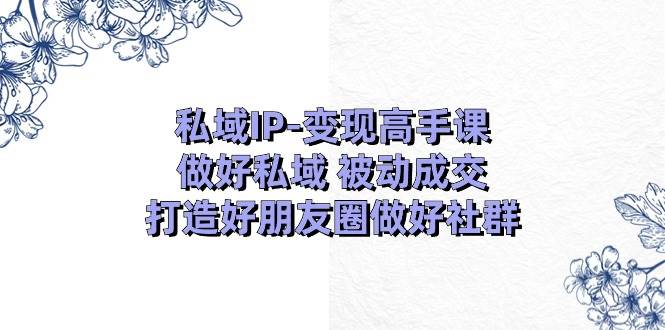 私域IP-变现高手课：做好私域 被动成交，打造好朋友圈做好社群（18节）-多米网络