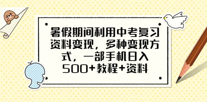 暑假期间利用中考复习资料变现，多种变现方式，一部手机日入500+教程+资料-多米网络