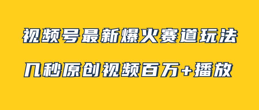 视频号最新爆火赛道玩法，几秒视频可达百万播放，小白即可操作（附素材）-多米网络