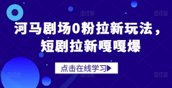 河马剧场0粉拉新玩法，短剧拉新嘎嘎爆-多米网络